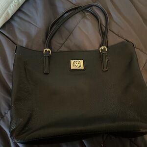 Anne Klein Black Tote with Gold Accents
